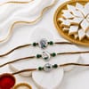 Silver-Plated Peacock Rakhi Set with Kaju Katli Online