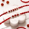 Silver-Plated Rudraksha Rakhi Set of 2
