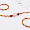 Gift Silver-Plated Swastik And Rudraksh Rakhi