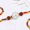 Silver-Plated Swastik And Rudraksh Rakhi Online