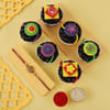 Gift Single Rakhi with Chocolate Cupcakes