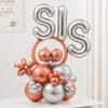 Gift SIS Rose-Gold and Silver Balloon Arrangement for Rakhi