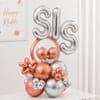 Buy SIS Rose-Gold and Silver Balloon Arrangement for Rakhi