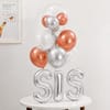 Gift SIS Rose Gold and Silver Bobo Balloon Arrangement for Rakhi