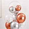 Buy SIS Rose Gold and Silver Bobo Balloon Arrangement for Rakhi