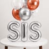 Shop SIS Rose Gold and Silver Bobo Balloon Arrangement for Rakhi