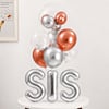 SIS Rose Gold & Silver Bobo Balloon Bouquet for Rakhi