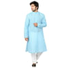 Sky Blue Cotton Mix Long Kurta For Men Online
