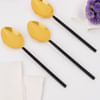 Gift Small Black And Gold Spoon - Set Of 6
