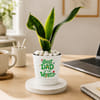 Buy Snake Lotus Plant and Self-Watering Planter for Dad