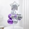Gift Sparkling Purple And Silver Birthday Balloon Decor