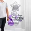 Sparkling Purple And Silver Birthday Balloon Decor Sparkling Purple And Silver Birthday Balloon Decor