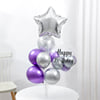 Gift Sparkling Purple & Silver Birthday Balloon Bouquet Decor