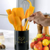 Gift Spatula Set - Ultra Premium Silicone - Yellow - Set Of 9