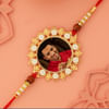 Gift Splendid Personalized Rakhi Designed with white stones
