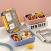 Stainless Steel 2-Compartment Lunch Box - Assorted - Single Piece Online