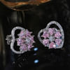 Buy Sterling Silver Heart-Shaped CZ Earrings