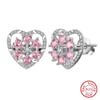 Sterling Silver Heart-Shaped CZ Earrings Online