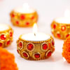 Gift Stone Studded Tea-light Candle Set