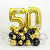 Striking Glamour Gold & Black Balloon Bouquet