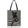 Buy Stripped Black Cat Tote Bag