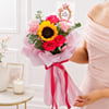 Gift Sunflower and Pink Blooms Bouquet For Daughters