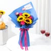 Gift Sunflower & Blush Rose Bouquet