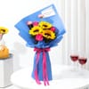 Buy Sunflower & Blush Rose Bouquet