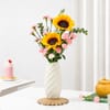 Sunflowers and Pink Carnation Arrangement