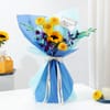 Gift Sunny Sunflower, Gerbera & Blue Orchid Bouquet