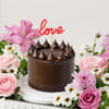 Gift Sweet Blooms And Cake Valentine's Indulgence