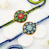 Gift Sweets And Meena Work Rakhi Set Of 2