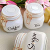 Gift Tea Coffee Sugar Containers - White - Set Of 3