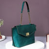 Gift Teal Embossed Wrist Bag For Women
