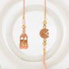 Buy Temple Design Family Rakhi Set with Kaju Katli