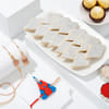 Temple Design Family Rakhi Set with Kaju Katli