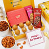 Tempting Beasn Laddoos And Dry Fruits Birthday Hamper Online