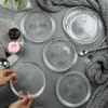Shop Textured Crystal Glass And Platinum Snack Plates (Set of 6)