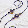 Gift Thewa Design Kundan And Meena Work Rakhis - Set Of 2