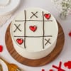 Gift Tic-Tac-Heart Red Velvet Cake For Valentine’s Day (500 Gm)
