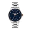 TIMEX Analog Watch for Man with Blue Round Dial & Silver Stainless Steel Bracelet Band Wrist Watches