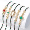 Gift Traditional Kundan Rakhi with Sweets
