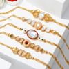 Gift Traditional Kundan Rakhis Gift Combo-Set Of 5