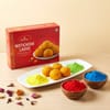 Traditional Motichoor Ladoo & Holi Colours Combo