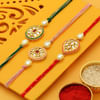 Traditionally Kundan Set of 3 Rakhis Online