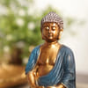 Gift Tranquil Blue And Golden Buddha Figurine