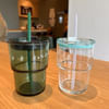 Buy Transparent Glass Tumbler With Straw - 420 ML - Assorted - Single Piece