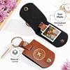 Gift Travel Safe Personalized Leather Keychain