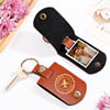 Travel Safe Personalized Leather Keychain