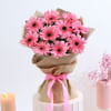 Buy Truffle Delight Cake With Pink Gerberas Bouquet